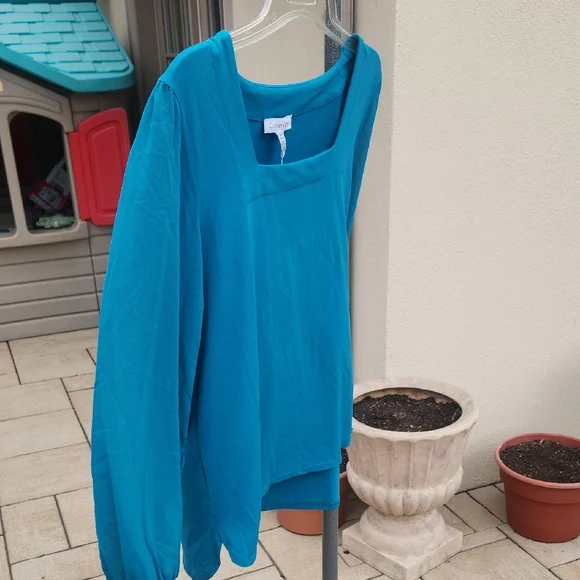 Calvin Klein Teal Blouse - Picture 6 of 16